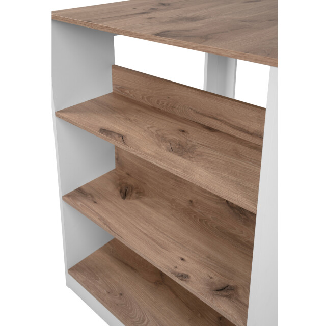 CaliCosy Eettafel met 3 opbergplanken, decor viking-eik en wit, 92 cm tampa 3202273 large