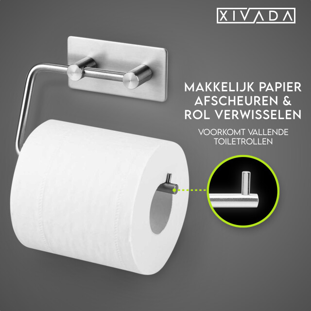Xivada Wc rolhouder mara rvs zelfklevend 3m tape - 3193570 large