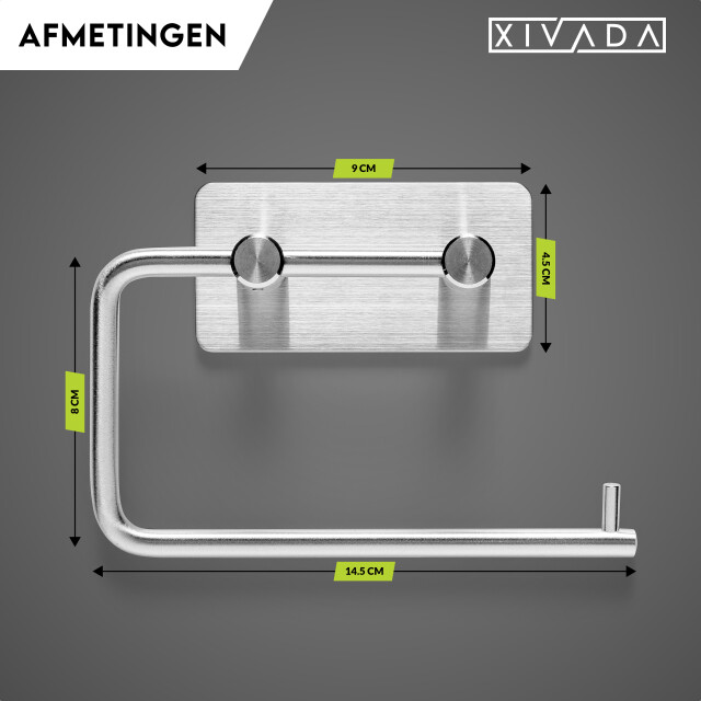 Xivada Wc rolhouder mara rvs zelfklevend 3m tape - 3193570 large