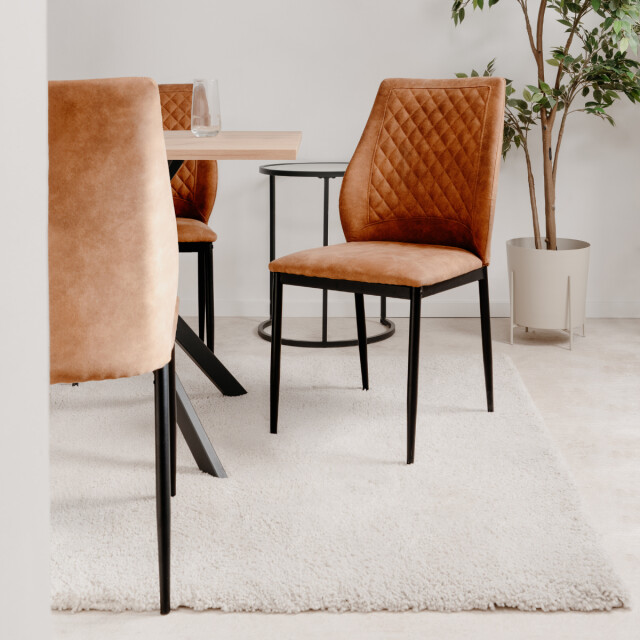 CaliCosy Set van 4 stoelen van gewatteerde stof met metalen frame, 48 cm lillie 3202272 large