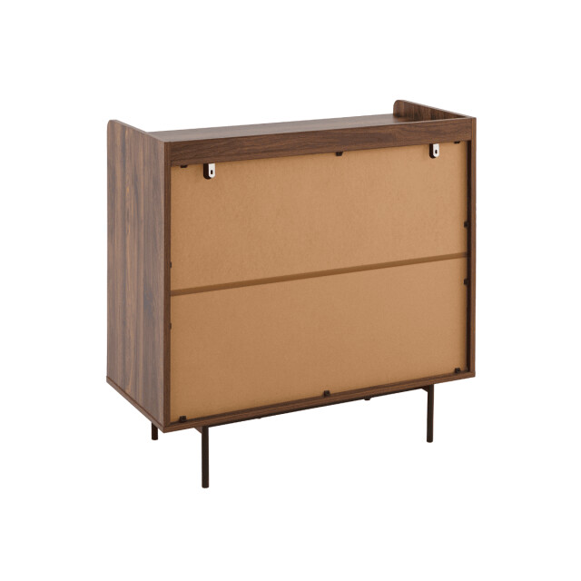 CaliCosy Dressoir met 2 deuren in notenhoutdecor met stoffen fronten l80 cm jetson 3196187 large