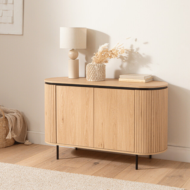 CaliCosy Dressoir met 2 deuren en zijkanten met groef l120 cm 3202267 large