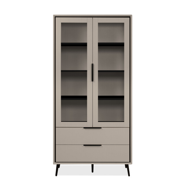 CaliCosy Hoog dressoir met 2 glazen deuren, 2 lades en 6 legplanken binnenin, 90 cm 3202270 large