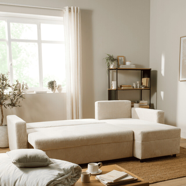 CaliCosy Kopie van wandrek met 4 niveaus in houtdecor met zwarte metalen zijkanten - 3202268 large