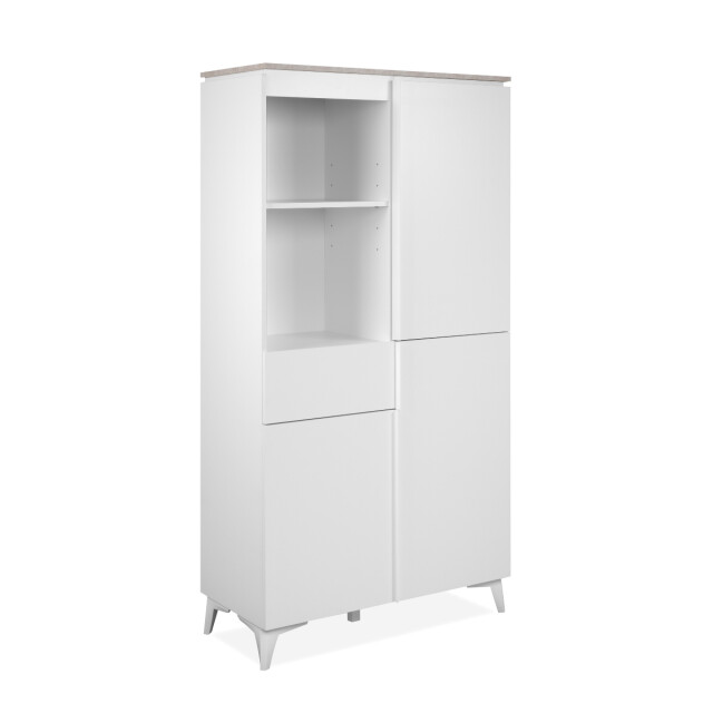 CaliCosy Hoog dressoir met 3 deuren, 3 legplanken, 1 lade en 2 open vakken, decor 3202265 large