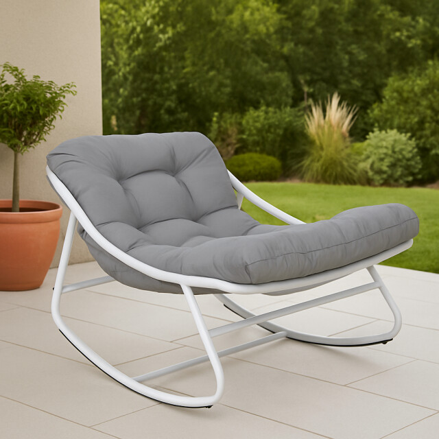 Casa di Elturo Schommel loungestoel voor buiten – wit frame & kussens 3202085 large