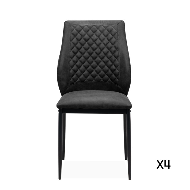 CaliCosy Set van 4 stoelen van gewatteerde stof met metalen frame, 48 cm lillie 3202271 large