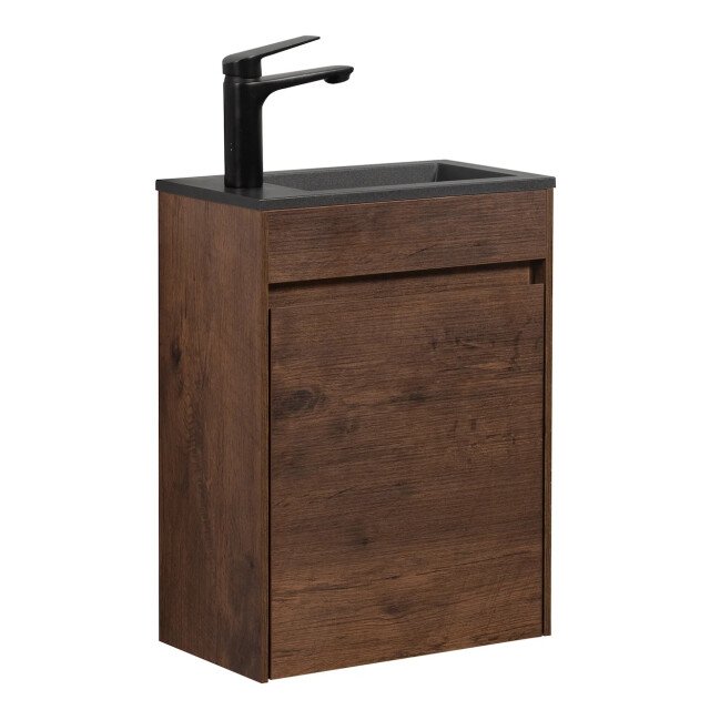 Badplaats Toiletmeubel sinta 40 x 22 cm walnoot bruin fonteinmeubel met 3202079 large