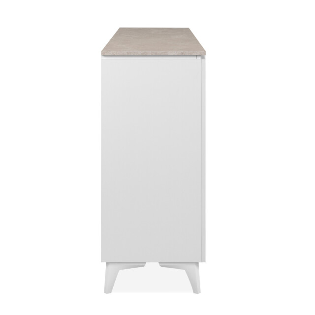 CaliCosy Commode met 2 deuren en 3 lades, decor travertin en wit, 133 cm bertrix 3202263 large