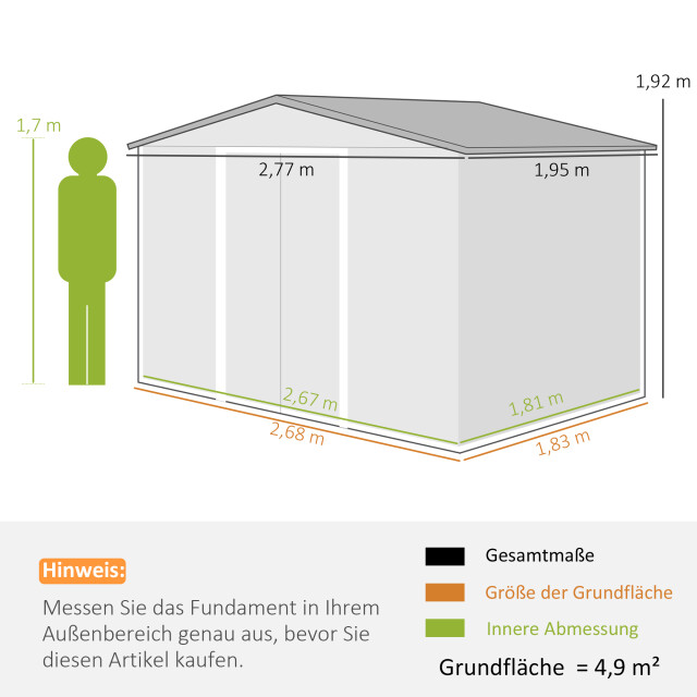 4goodz Outsunny tuinhuis gereedschapsschuur met bodemframe - 3197039 large