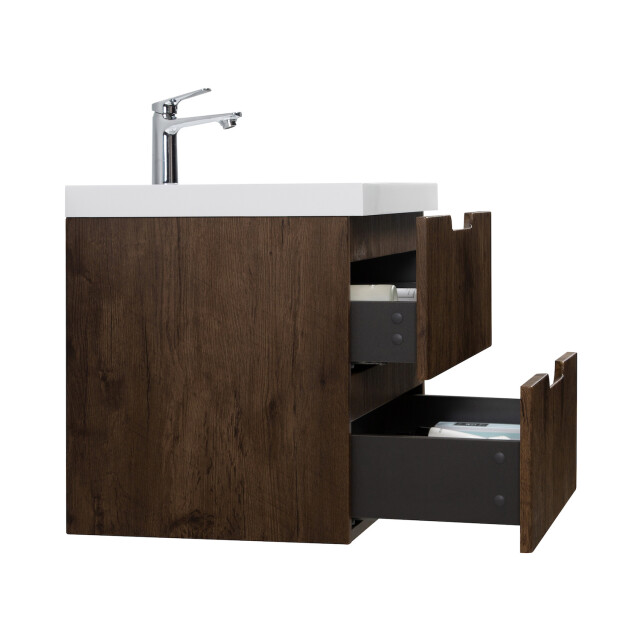 Badplaats Badkamermeubel set thermis 60cm rose wood badmeubel met wastafel 3202081 large