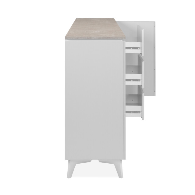 CaliCosy Dressoir met 3 deuren en 3 lades, decor travertin en wit, 177 cm bertrix 3202264 large