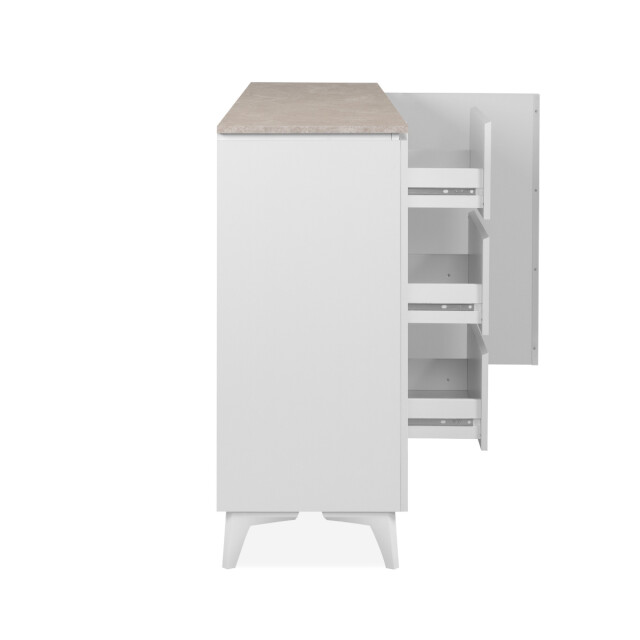 CaliCosy Dressoir met 3 deuren en 3 lades, decor travertin en wit, 177 cm bertrix 3202264 large