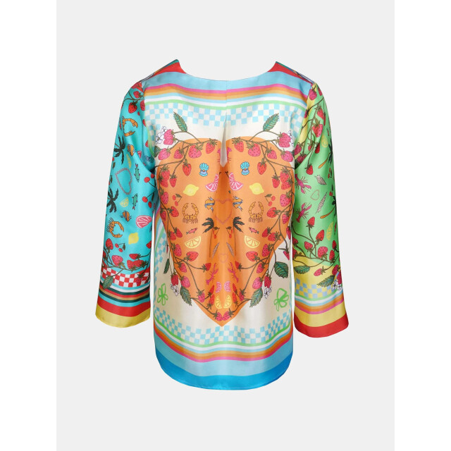 Mucho Gusto ® blouse roma kleurrijke tropische patches print MUCHO GUSTO® Blouse Roma Kleurrijke Tropische Patches Print large