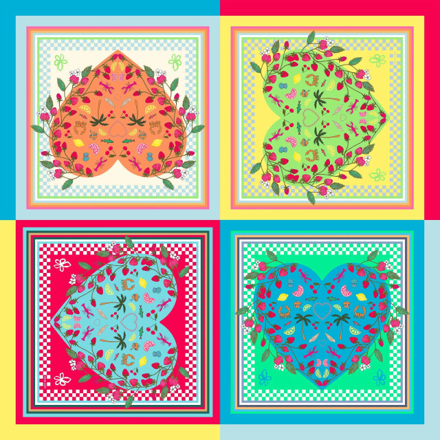 Mucho Gusto ® blouse roma kleurrijke tropische patches print MUCHO GUSTO® Blouse Roma Kleurrijke Tropische Patches Print large