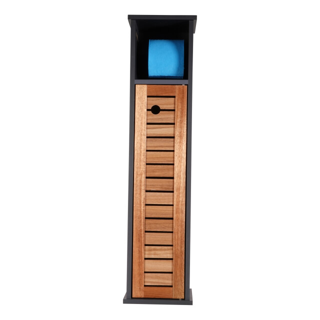 4goodz Toiletrolhouder met toiletroldispenser acaciahout- 18x18x75 cm 3202647 large
