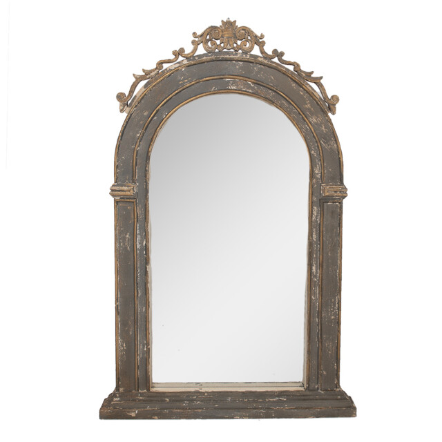 Clayre & Eef Spiegel 73x7x115 cm beige glas hout wandspiegel 2642095 large