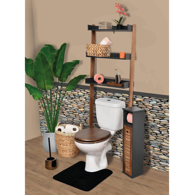 4goodz Toiletrolhouder met toiletroldispenser acaciahout- 18x18x75 cm 3202647 large