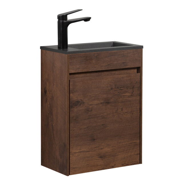 Badplaats Toiletmeubel sinta 40 x 22 cm walnoot bruin fonteinmeubel met 3202079 large