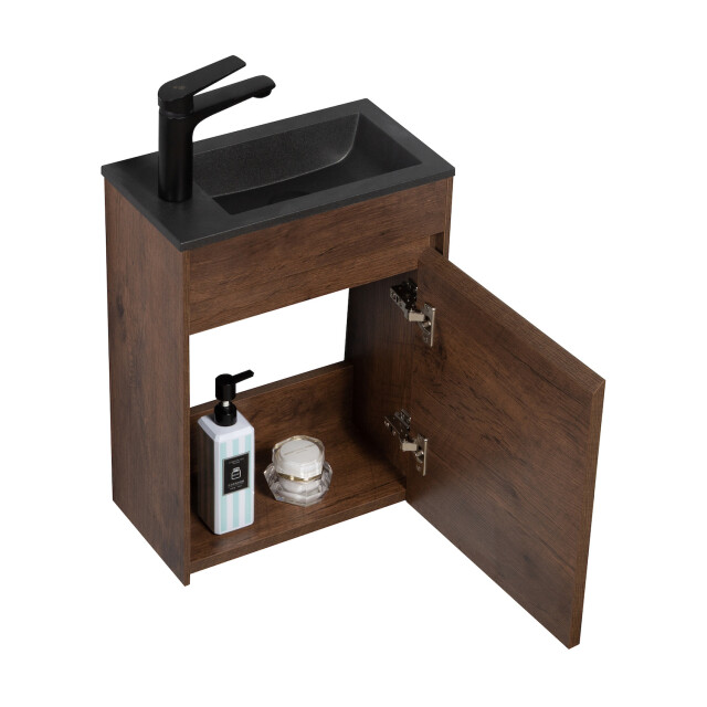 Badplaats Toiletmeubel sinta 40 x 22 cm walnoot bruin fonteinmeubel met 3202079 large