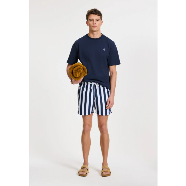Shiwi Heren zwemshort broad stripe donkerblauw/wit 1441100200-6857 large