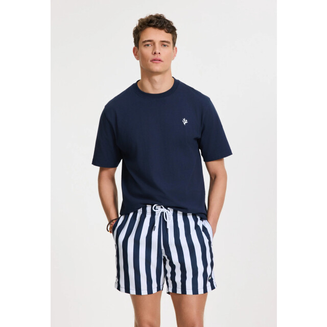 Shiwi Heren zwemshort broad stripe donkerblauw/wit 1441100200-6857 large