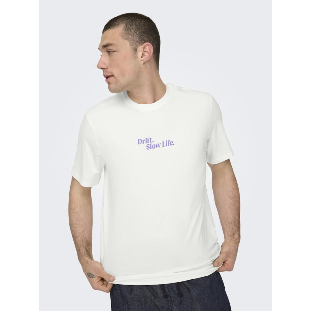 Only & Sons Onskye reg photo ss tee off-white 5339.02.0016 large