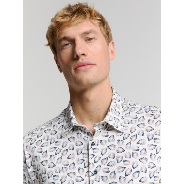 No Excess Shirt short sleeve jersey allover printed ecru dessin 5319.08.0010 large