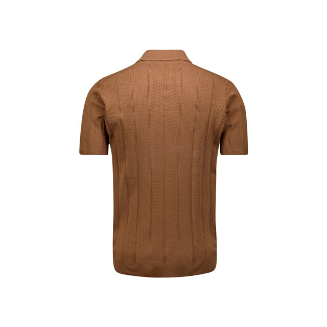 No Excess Pullover short sleeve polo button solid jacquard camel 5369.76.0050 large