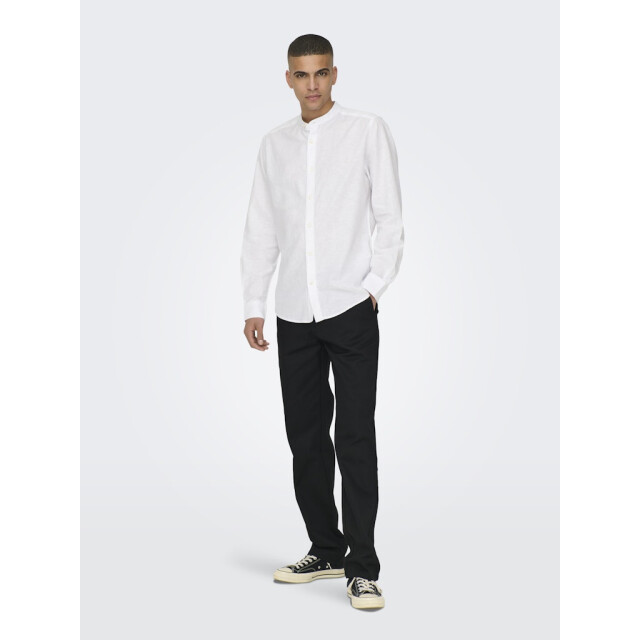 Only & Sons Onscaiden life ls solid linen mao n - 5319.01.0002 large