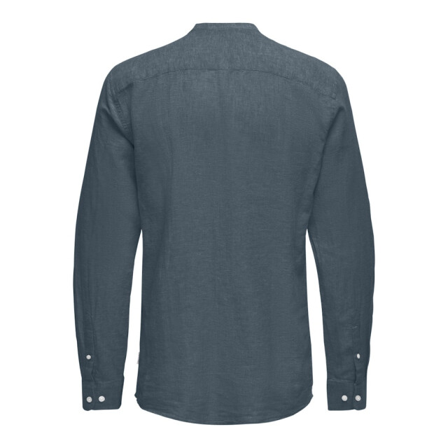 Only & Sons Onscaiden life ls solid linen mao n petrol 5319.36.0002 large