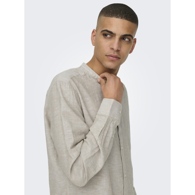 Only & Sons Onscaiden life ls solid linen mao n beige 5309.05.0019 large