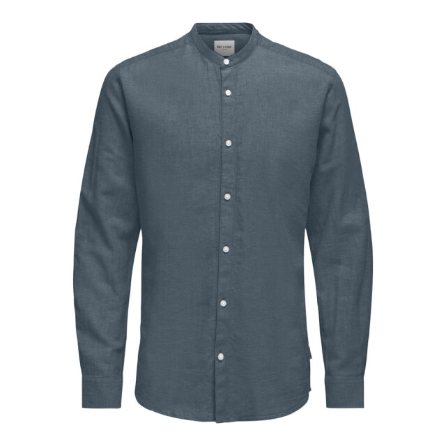 Only & Sons Onscaiden life ls solid linen mao n petrol 5319.36.0002 large