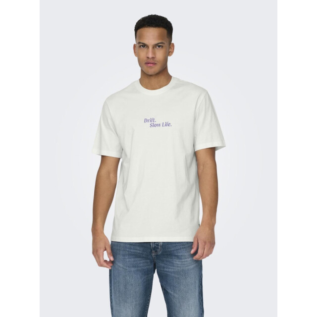 Only & Sons Onskye reg photo ss tee off-white 5339.02.0016 large