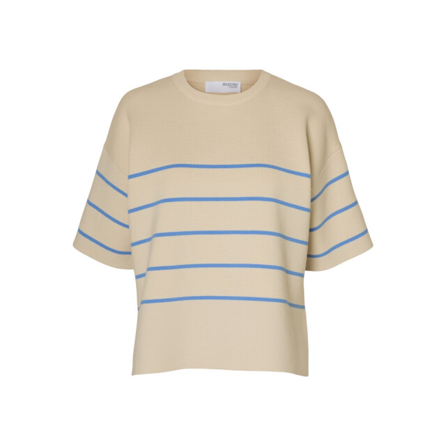 Selected Femme slfliva 2/4 knit o-neck noos 16092337 cornflower blue 06712.198.0241 large