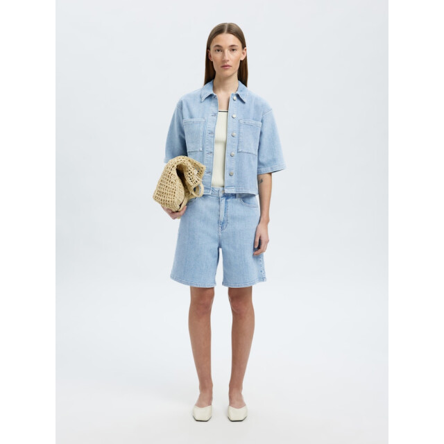 Selected Femme slfanya-gry hw denim shorts 16099248 light blue denim 06901.210.0002 large