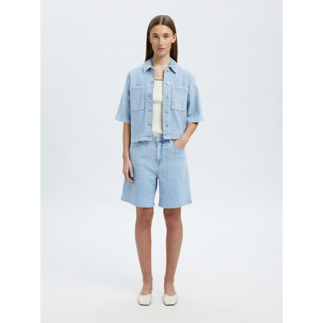 Selected Femme slfanya-gry hw denim shorts 16099248 light blue denim 06901.210.0002 large