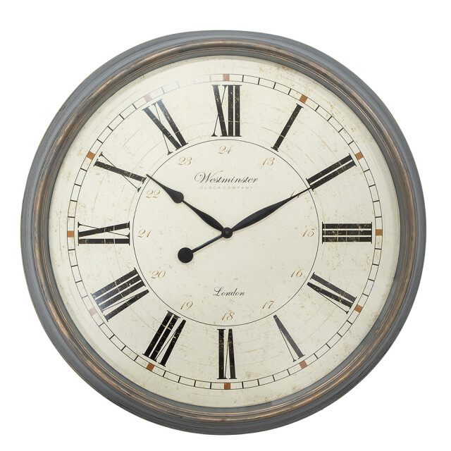 Clayre & Eef Wandklok Ø 76x6 cm beige kunststof glas westminster clock 2781802 large