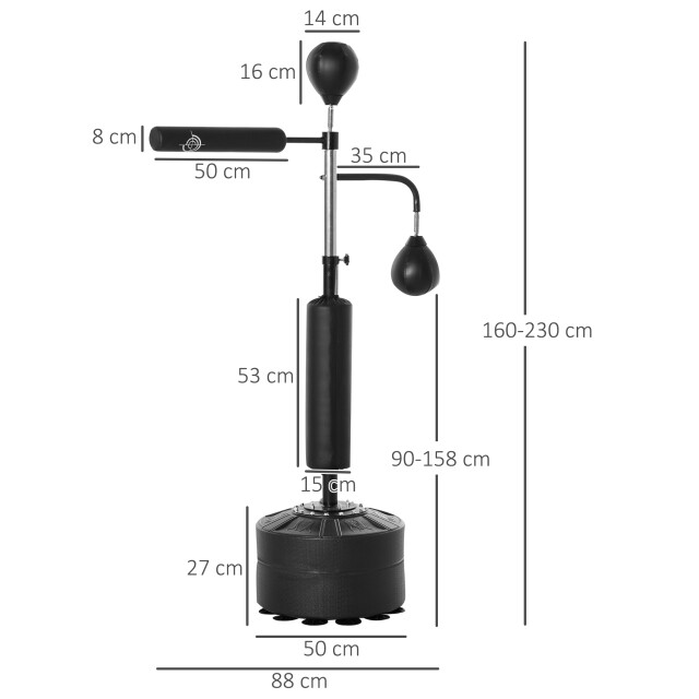 4goodz Staande bokstrainer met 2 speedballen reflexstang en zuignapvoet 160-230cm 3205199 large