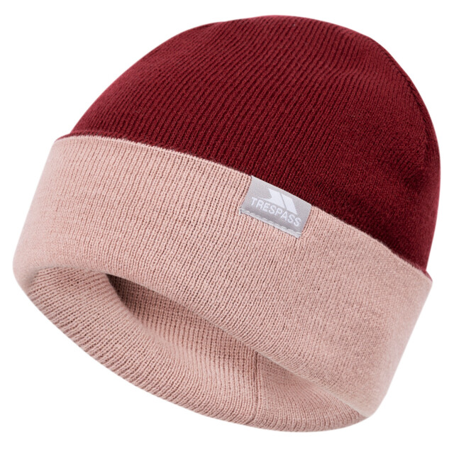 Trespass Montana gebreide omkeerbare muts voor volwassenen UTTP6103_darkcherry large