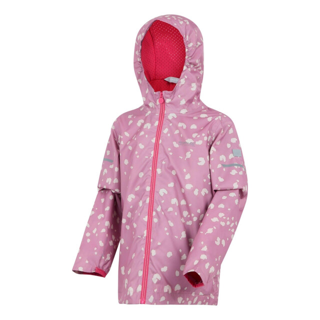 Regatta Waterdichte kinder/kinder lever ii jas met opdruk UTRG11747_lilaslightvanillabeaujolais large