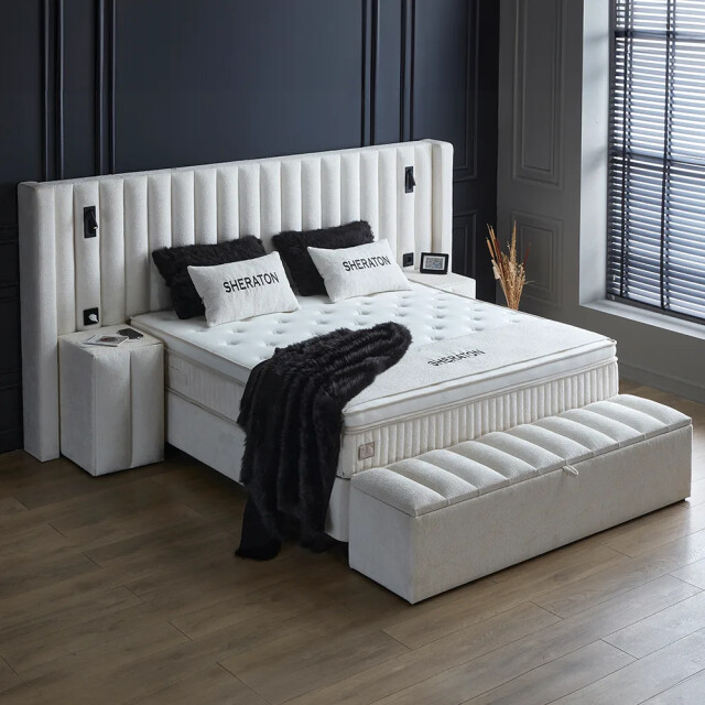 Beddenscout24 Boxspring bed met opbergruimte 160x200 cm - sheraton inclusief 32 cm 3199345 large