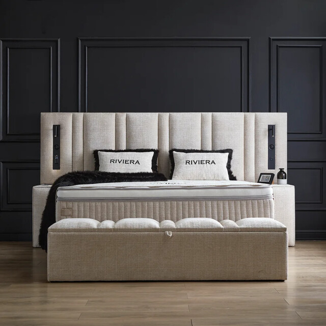 Beddenscout24 Boxspring bed met opbergruimte 180x200 cm - riviera inclusief 32 cm 3199342 large
