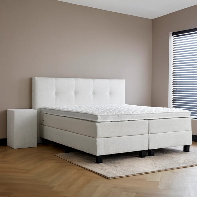 Beddenscout24 Boxspringbed 140x200 cm - grizzly inclusief cm matras en topper 3199443 large