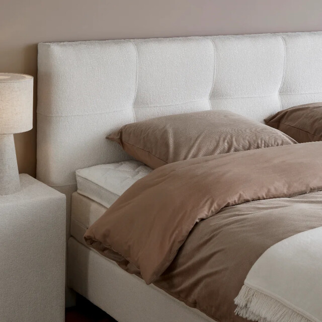 Beddenscout24 Boxspringbed 140x200 cm - grizzly inclusief cm matras en topper 3199443 large