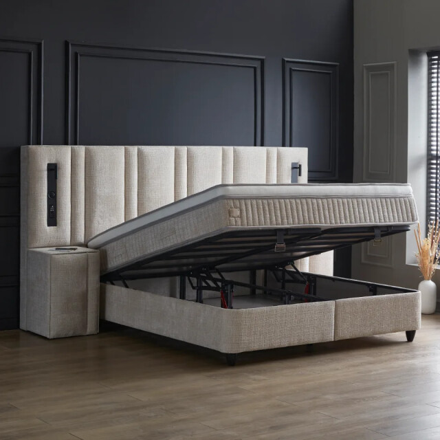 Beddenscout24 Boxspring bed met opbergruimte 180x200 cm - riviera inclusief 32 cm 3199342 large
