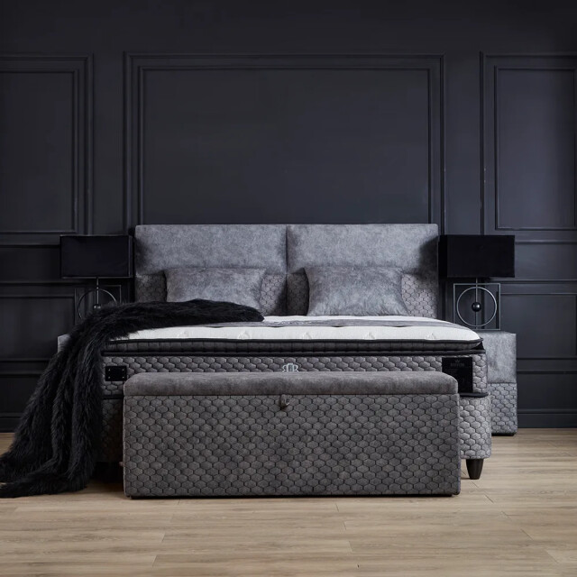 Beddenscout24 Boxspring bed met opbergruimte 140x200 cm - babylon inclusief 30 cm 3199401 large