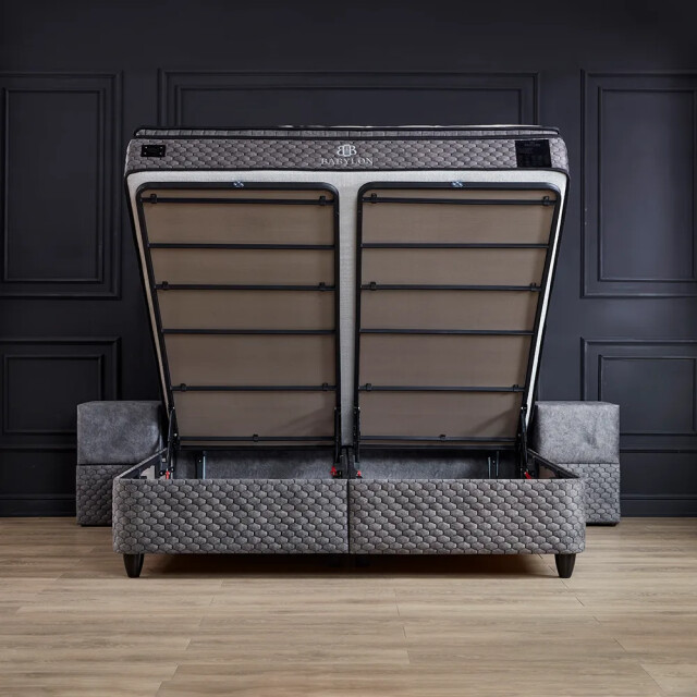 Beddenscout24 Boxspring bed met opbergruimte 140x200 cm - babylon inclusief 30 cm 3199401 large