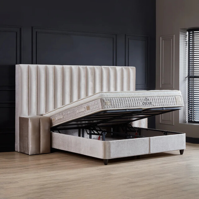 Beddenscout24 Boxspring bed met opbergruimte 180x200 cm - oscar inclusief 30 cm 3211787 large