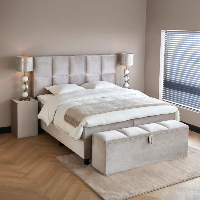 Beddenscout24 Boxspringbed 180x210 cm velvet alexia inclusief cm matras en 3199386 large
